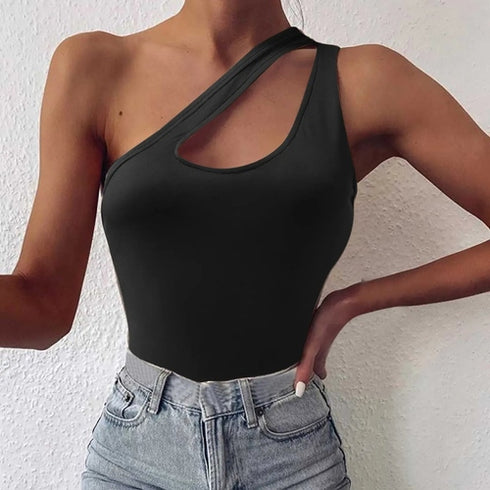 'Ophelia' One Shoulder Cutout Camisole - Celes Fashion